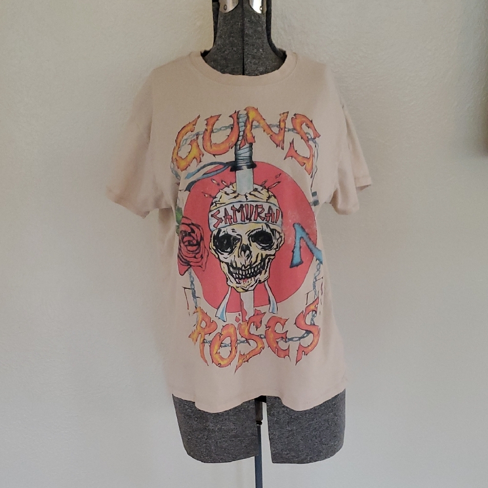 Samurai Skull Graphic Tee - Cream